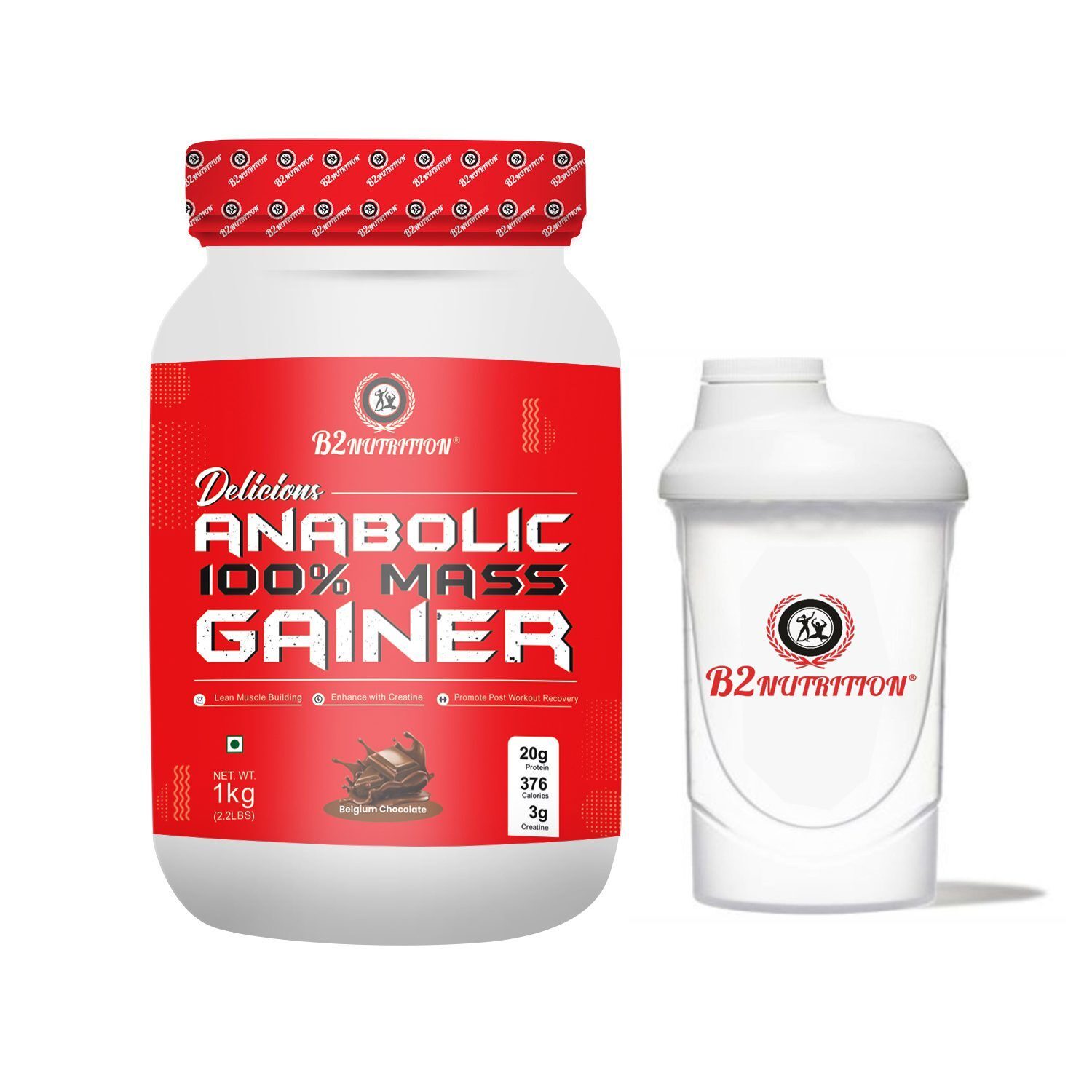 Delicious Anabolic 100% Mass Gainer (1Kg) + Shaker